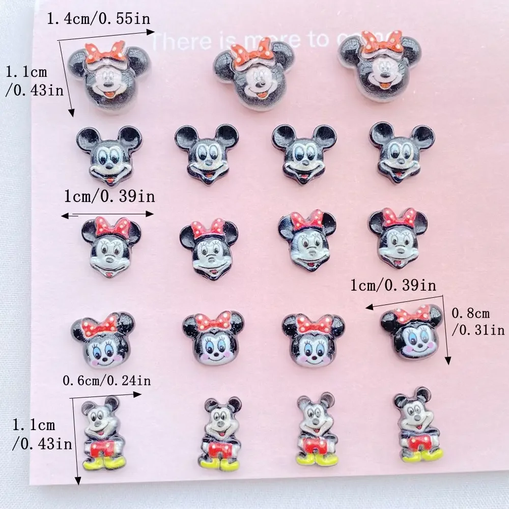 50 Pcs New Cute Resin Cartoon Mouse Head Flat Back Ornament Jewelry Making Manicure Hairwear Accessorie