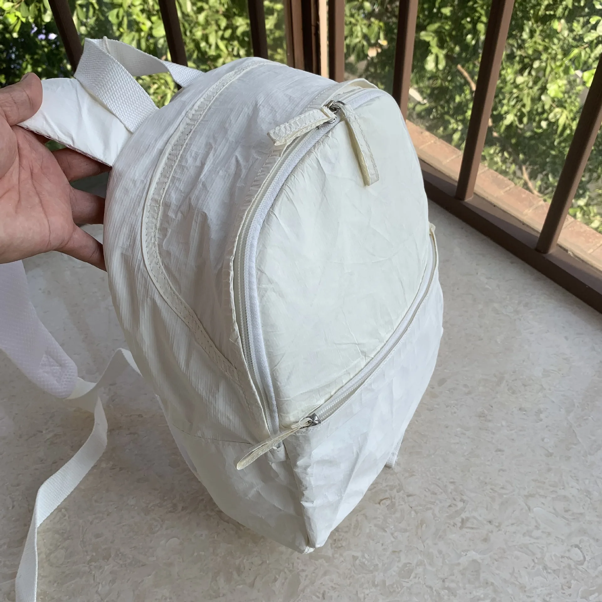 New Dupont Paper Leisure White/Black Backpack Waterproof Bag