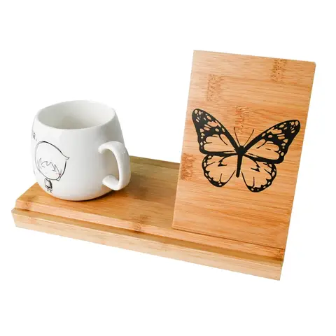 거치대 책상 독서용 나무 삼각형 책 스탠드, 컵 커피 머그잔, 작은 나무 책 거치대 거치대, 페이지 발렛