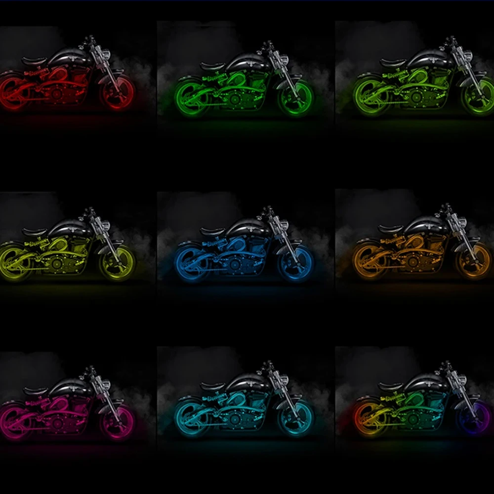 RGB LED Motorcycle Atmosphere Foot Light Kit APP Music Control Flexible Waterproof Neon Strip For Car Moto Decorative Lamp 12V view 6