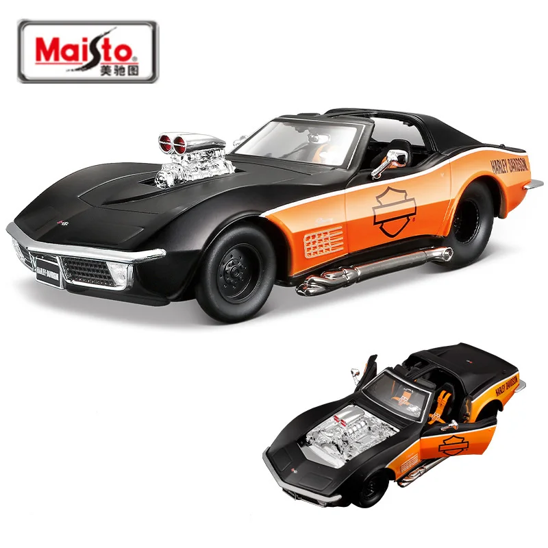 

Maisto 1:24 Chevrolet 1970 Harley Version Corvette Alloy Sports Car Model Diecasts Metal Racing Car Vehicles Model Kids Toy Gift