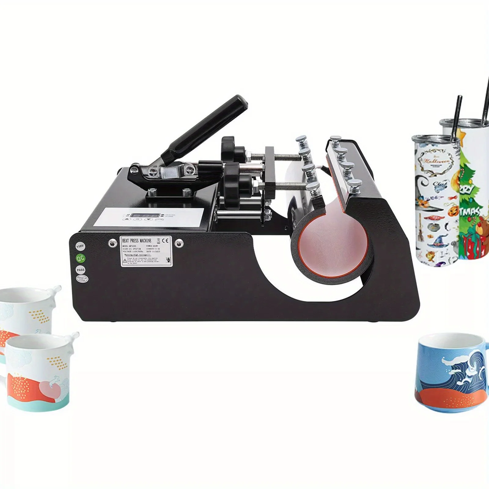 آلة ضغط بهلوان 30 أونصة - مكبس حراري 10 في 1 للأكواب المخصصة، تسخين سريع، التسامي الأسود المثالي، الحرف اليدوية، الهدايا