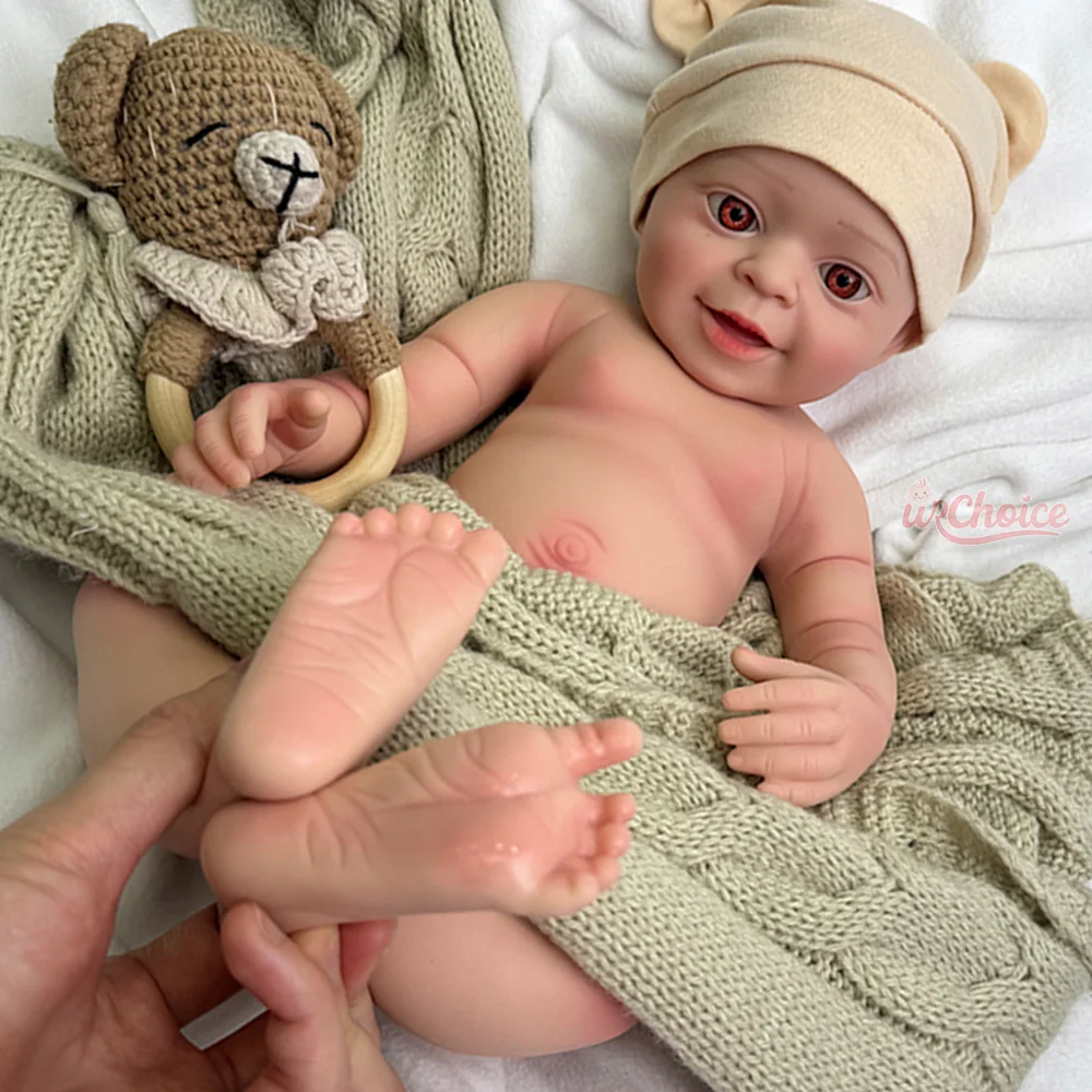 ตุ๊กตาซิลิโคนเหมือนจริงขนาด 18 นิ้ว ตุ๊กตาทารกแรกเกิดแบบเปิดปากได้ ของขวัญตุ๊กตาซิลิโคนเหมือนจริงสำหรับเป็นของขวัญคริสต์มาส