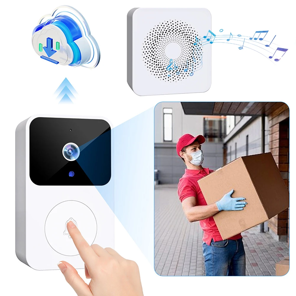 2.4GHz WiFi Doorbell Camera IR Night Vision Smart Door Bell Two-way Intercom Home Door Bell for Home Security Alarm System