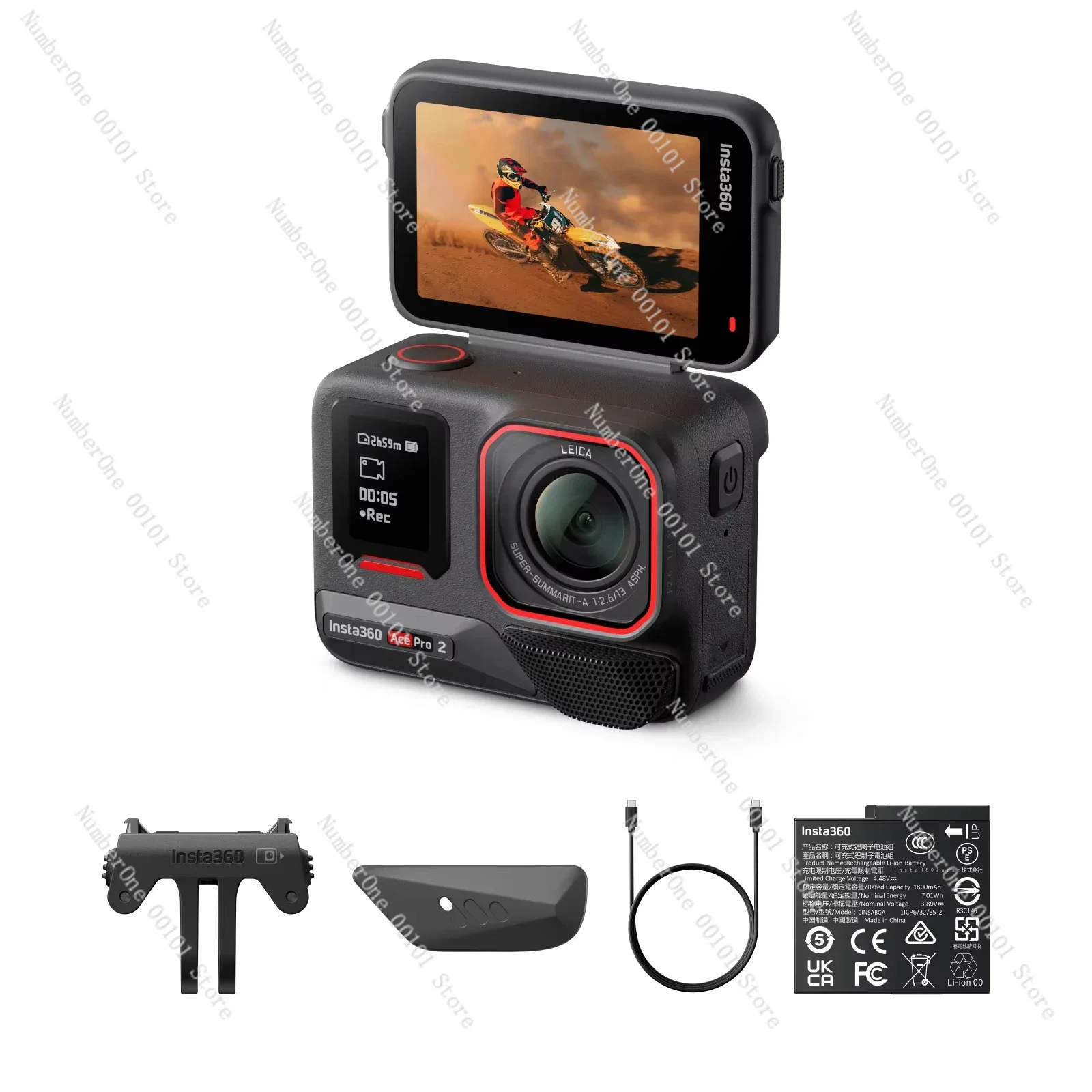 

Insta360 Ace Pro 2 - 8K Waterproof Action camer Co-Engineered, 1/1.3" Sensor, Dual AI Chip, Leading Low Light