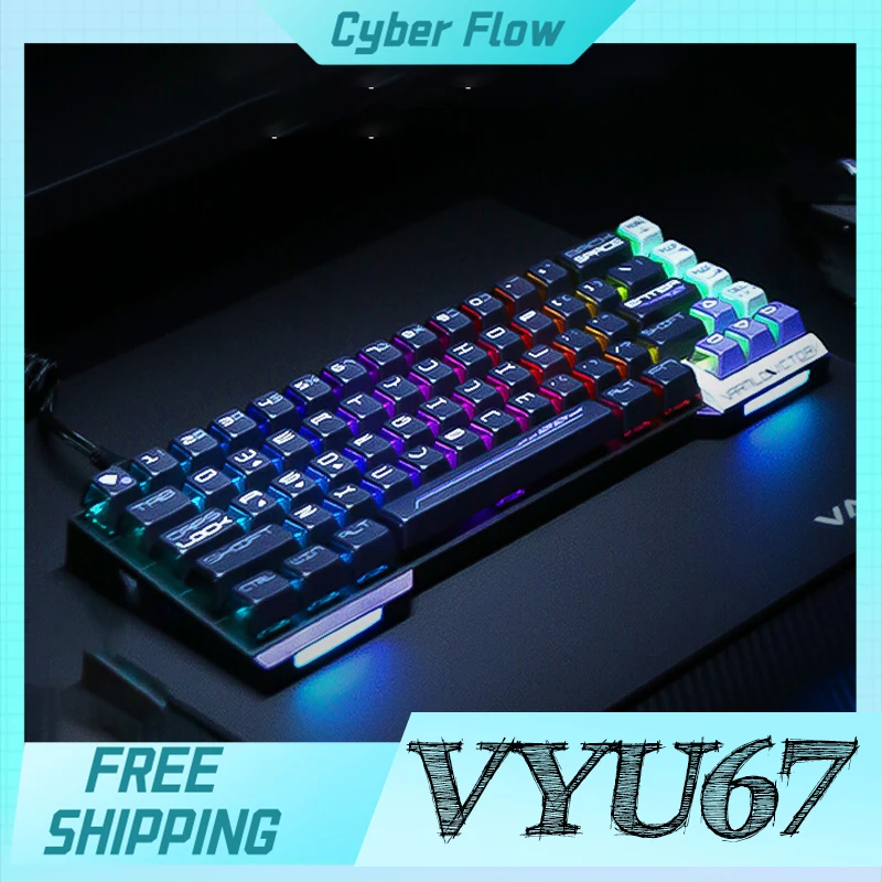 

Varmilo Amilo Mechanical Keyboard Custom Esports Magnetic Axis Aluminum Alloy Wired Hot-Swap Rgb 67key Keyboard For Gamer Gifts