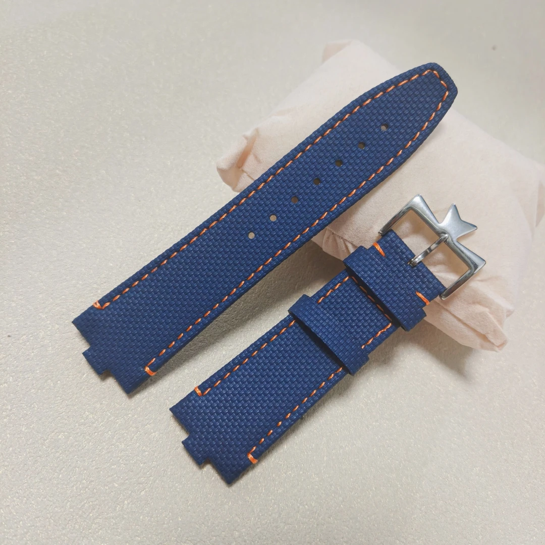 pour-vc-overseas-4500v-5500v-7900v-bracelet-de-montre-en-toile-de-voile-et-caoutchouc-fkm-fait-main-24×7mm-avec-maillons-de-fixation