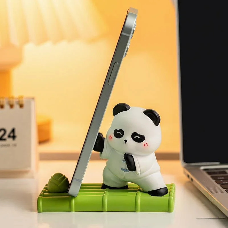 2024 New Style Creative Cartoon Panda Delicate Workmanship Kawaii Beauty Model Phone Holder Table Decoration Festival Gifts