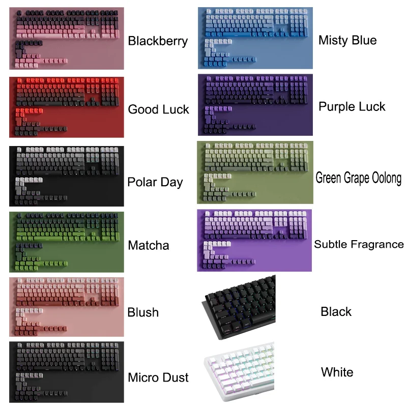 PBT Double Shot OEM Profile Keycaps Gradient Side Printed Backlit Backlight Keycaps for MX Switches Gaming Keyboard 130+key Caps