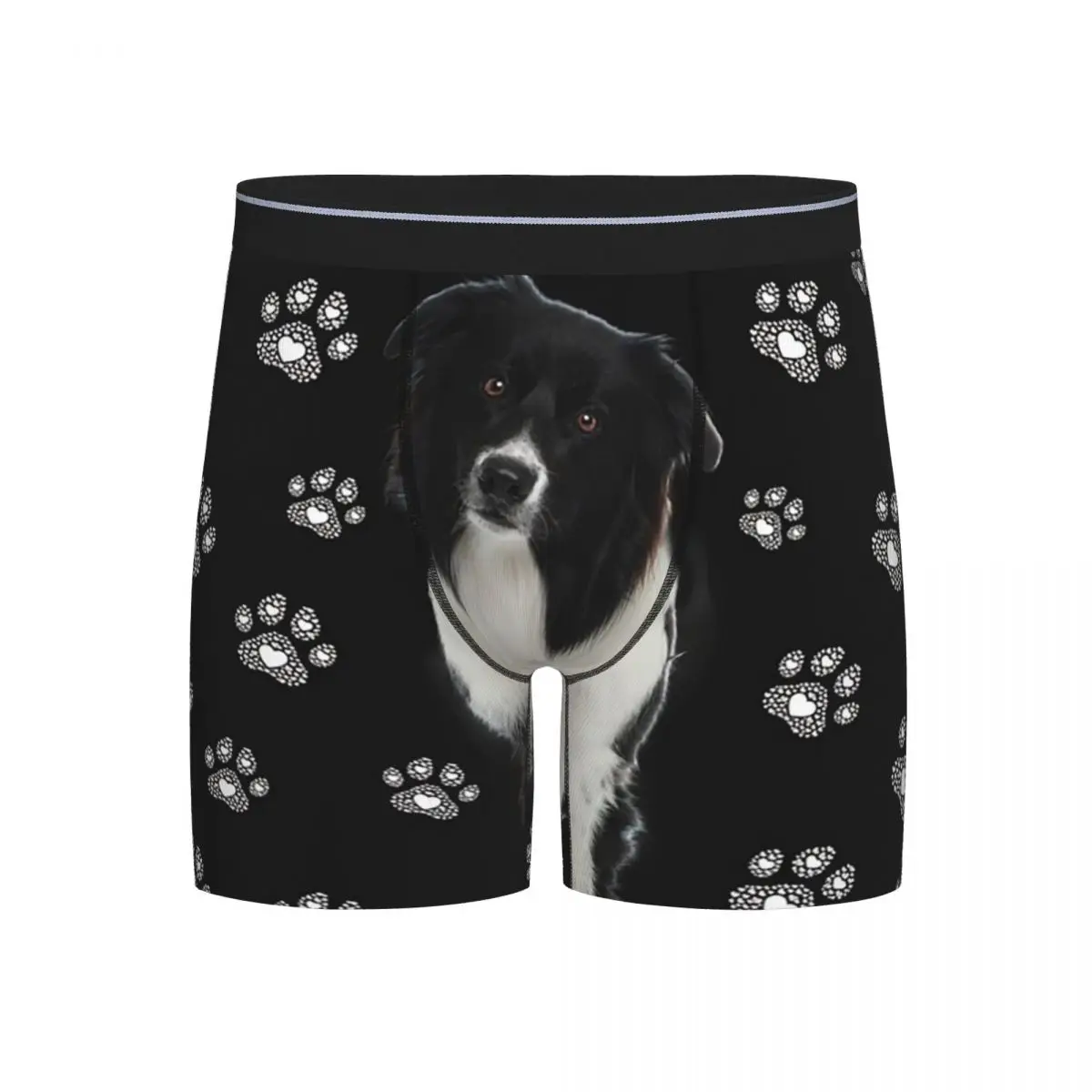 

Long Boxer Underpants Shorts Border Collie Dog Panties Men's Soft Underwear for Homme Man Boyfriend Gift
