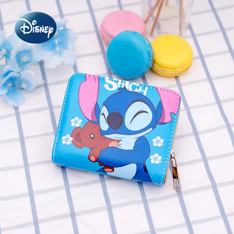 Disney Stitch New Women's Mini Wallet Luxury Brand Cartoon Children's Zero Wallet Multi Card Slot Card Bag Large Capacity Wallet