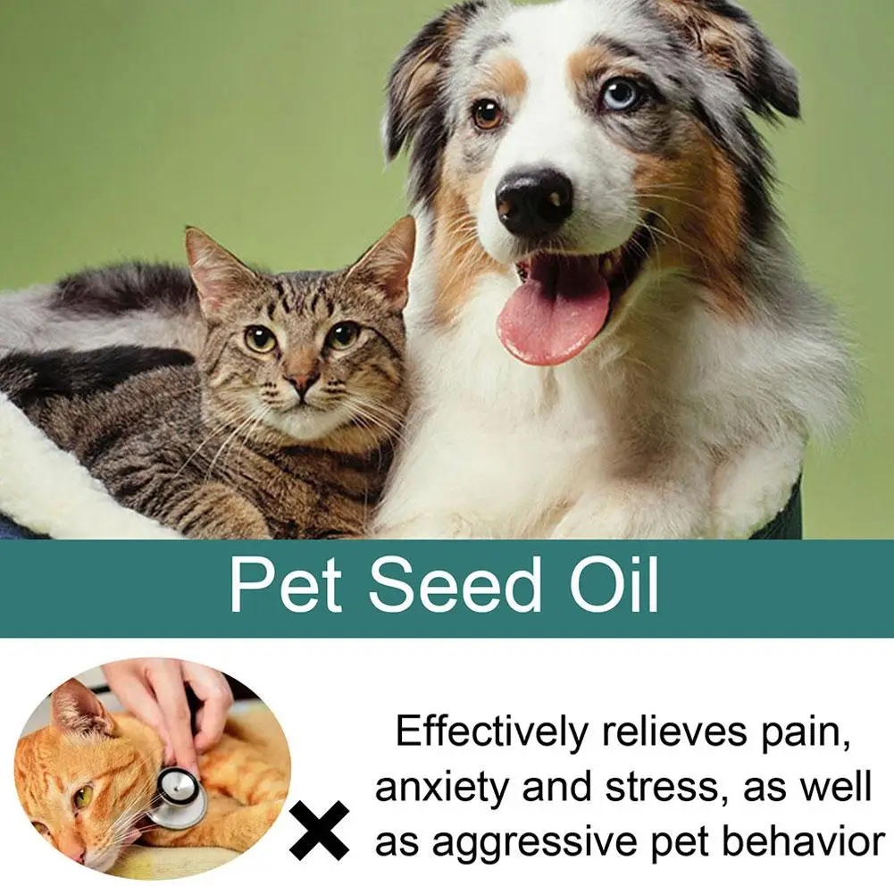 Aceite de semilla Natural para mascotas, aceite nutritivo de alta pureza para perros y gatos, alivio del dolor y la ansiedad, vitaminas B, C, E, V8j5, 30ml