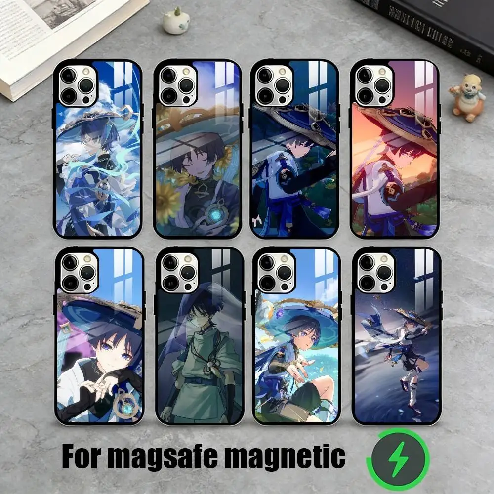 

Scaramouche Genshin Impact Phone Case For iPhone17,16,15,14,13,12,11 Plus,Pro Magnetic For Magsafe Wireless Charging