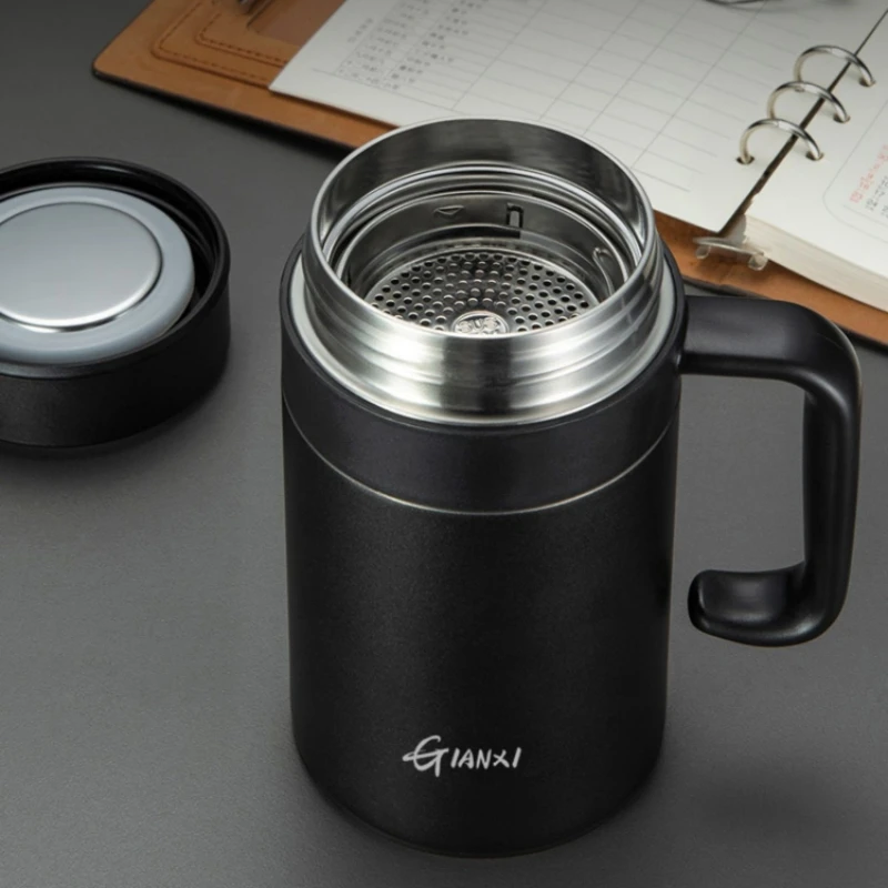 Stainless Steel Thermos Portable Straw Thermos Bottle Leak-Proof Household Office Outdoor Thermal Cups Vacuum Flask Insulation