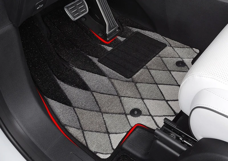 Wool carpet fully enclosed foot pad sliding track fleece blanket car interior modification accessories