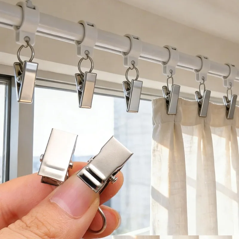 10-120pcs Stainless Steel Curtain Clips Window Metal Curtain Clamp Hanging Socks Photos Drapes Decoration Mini Clip Accessories