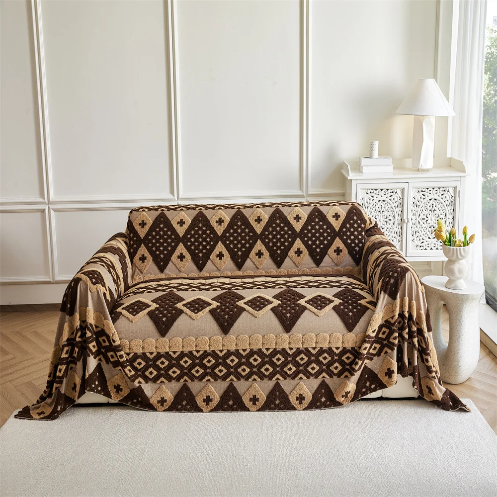 2026 Retro French Style Light Luxury Sofa Cover Universal Non-Slip All-Season Fabric High-Quality Sofa Slipcover Anti-Cat