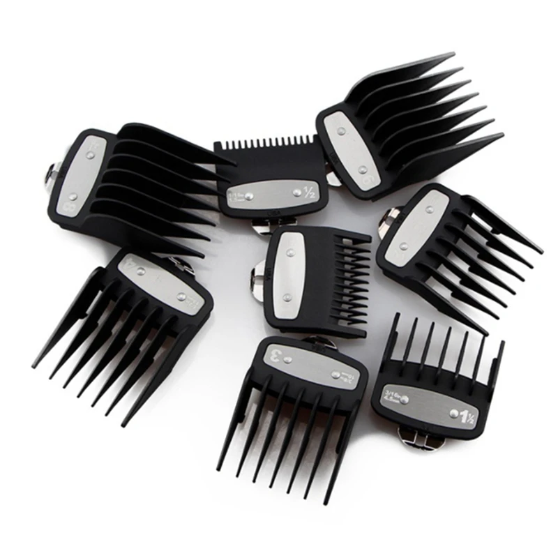 8Pcs Cutting Guide Comb For Wahl With Metal Clip 3171-500,Fits For Multiple Size Wahl Clippers