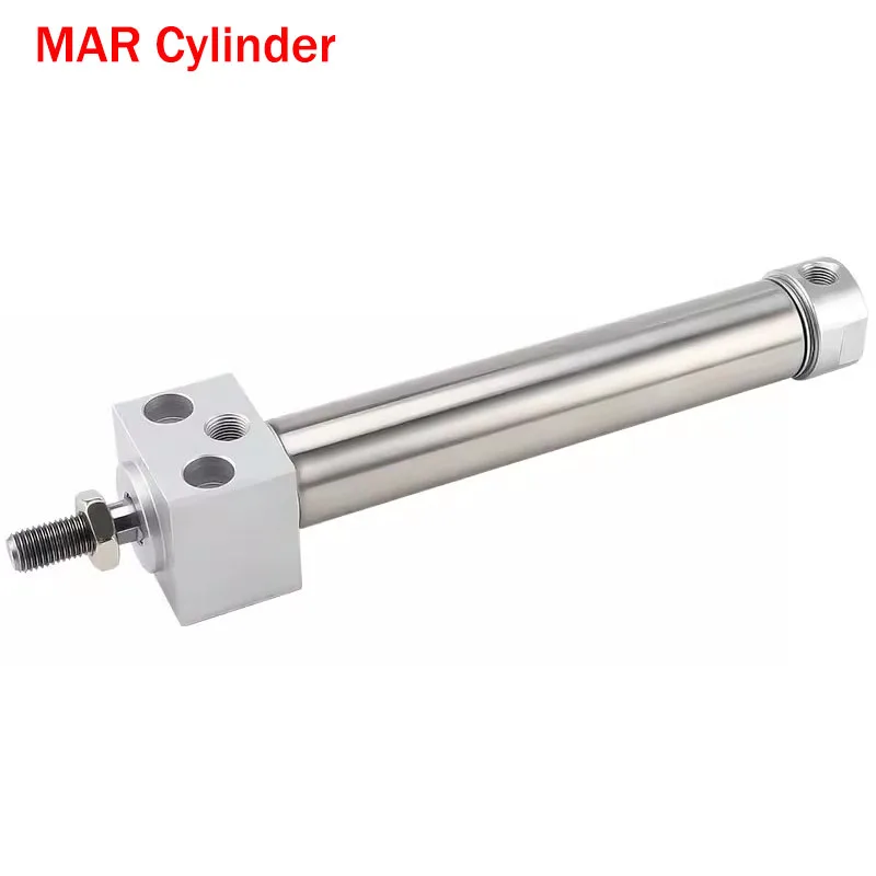 MAR Square Head Mini Pneumatic Cylinder 20/25/32MM Bore Stainless Steel Cylinder Body MAR20X50X150X100X200X300S Magnetic Ring