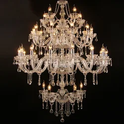 Stairs 1/2/3/4 Layer K9 Crystal Chandelier Pendant Light Luxury Lamp Hotel Lobby Villa Foyer Decoration Living Light Vintage
