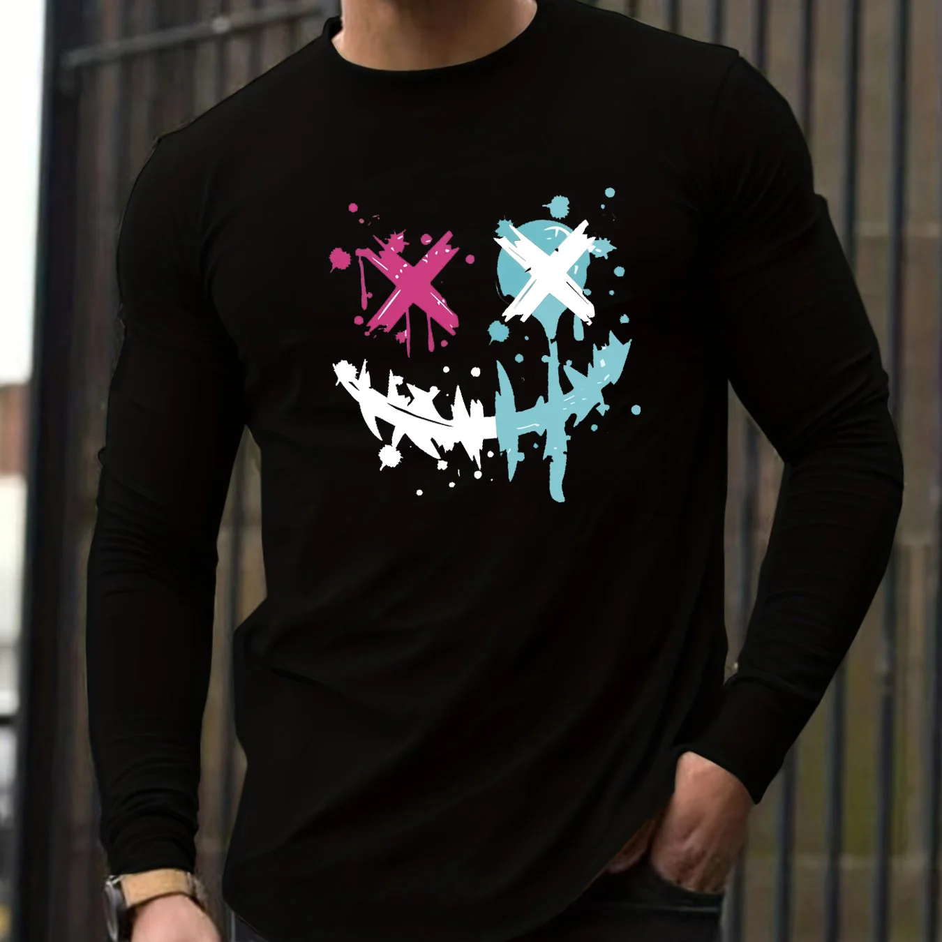 Classic design defines this men crew neck long sleeve top. 100% breathable durable cotton for street and daily casual looks.