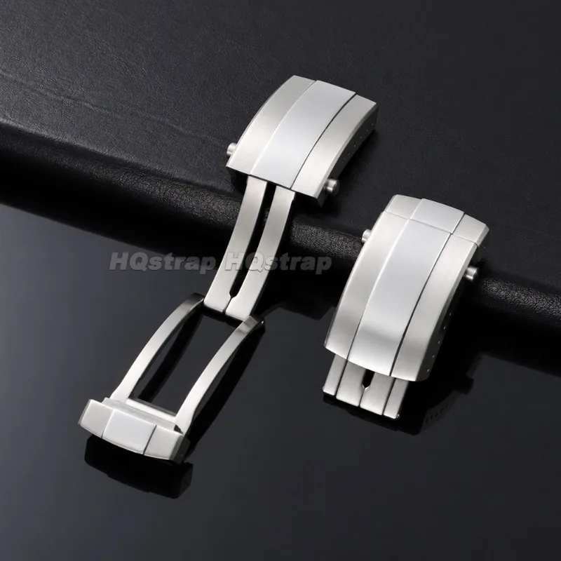 Premium Steel Folding Watch Buckle 18mm 20mm Exquisite Brushed Polished Splicing Craft Deployment Clasp Anti-scratch Button