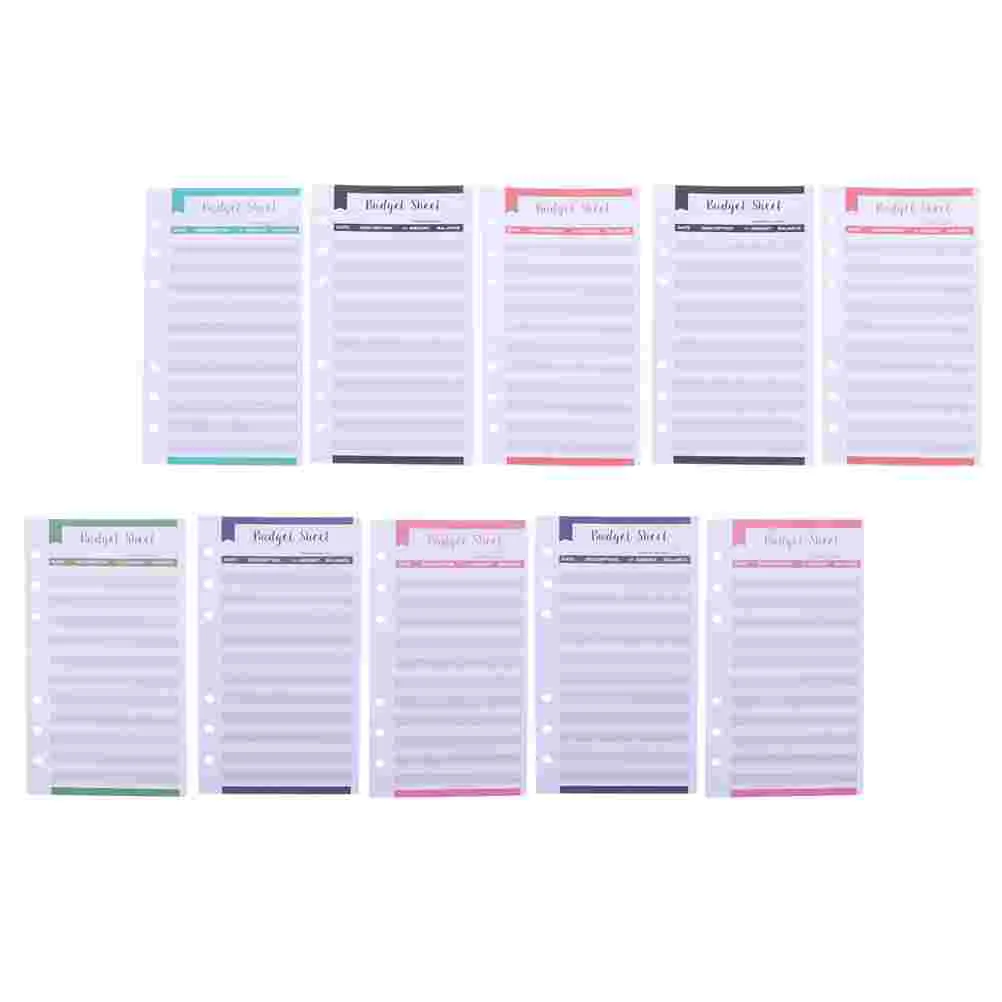 40 Pcs Budget Card Planner Cards Money Organizer Simple Wallet Expense Tracking Helper Consumption Double Offset Paper