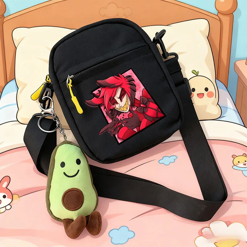 

Hazbins Hotel Series сумка через плечо с героями мультфильмов Alastor сумки через плечо модные маленькие холщовые сумки забавные подарки на день рождения