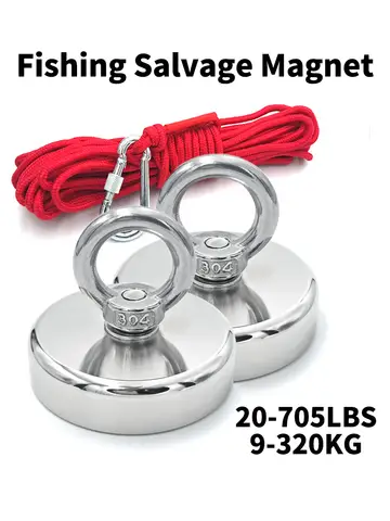 D16~D42mm Super Strong Neodymium Fishing Hook N52 Heavy Duty Rare Earth Neodymium with Countersunk Hole Eyebolt Salvage Magnetic