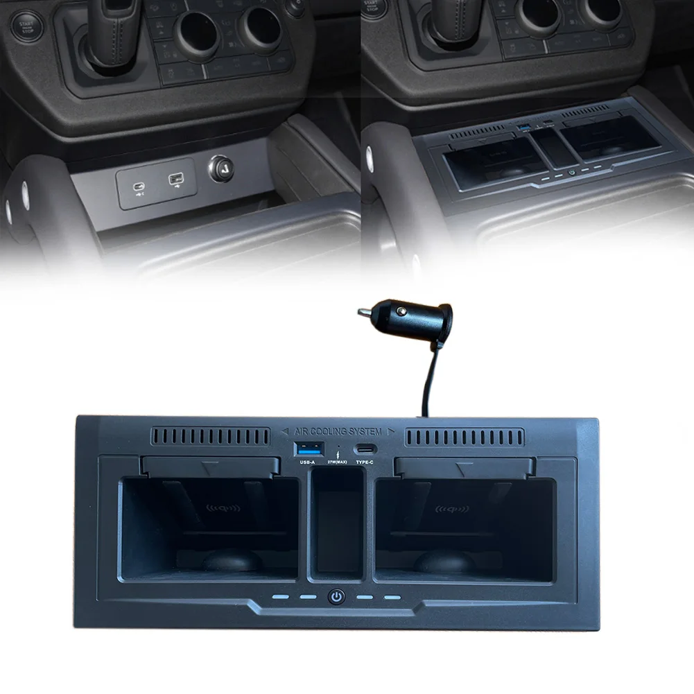 For Land Rover For Defender 90 110 Car Wireless Fast Charger Tray Pad Enhanced Accessibility Attractive Design