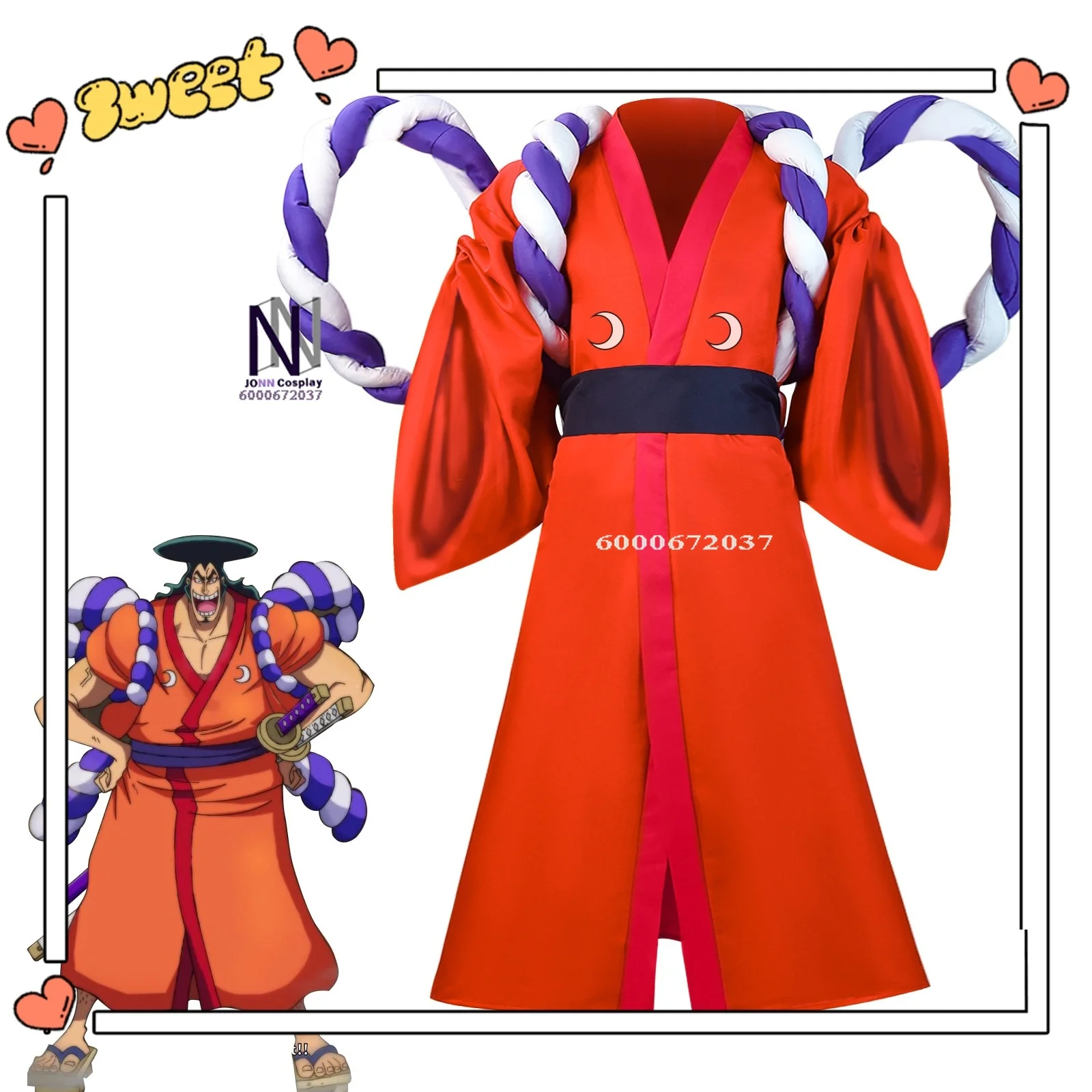 

Popular Anime Oden Kozuki Cosplay Costume Role Playing Clothes Kimono Outfit Full Set for Men Adult Comic Con Halloween Party