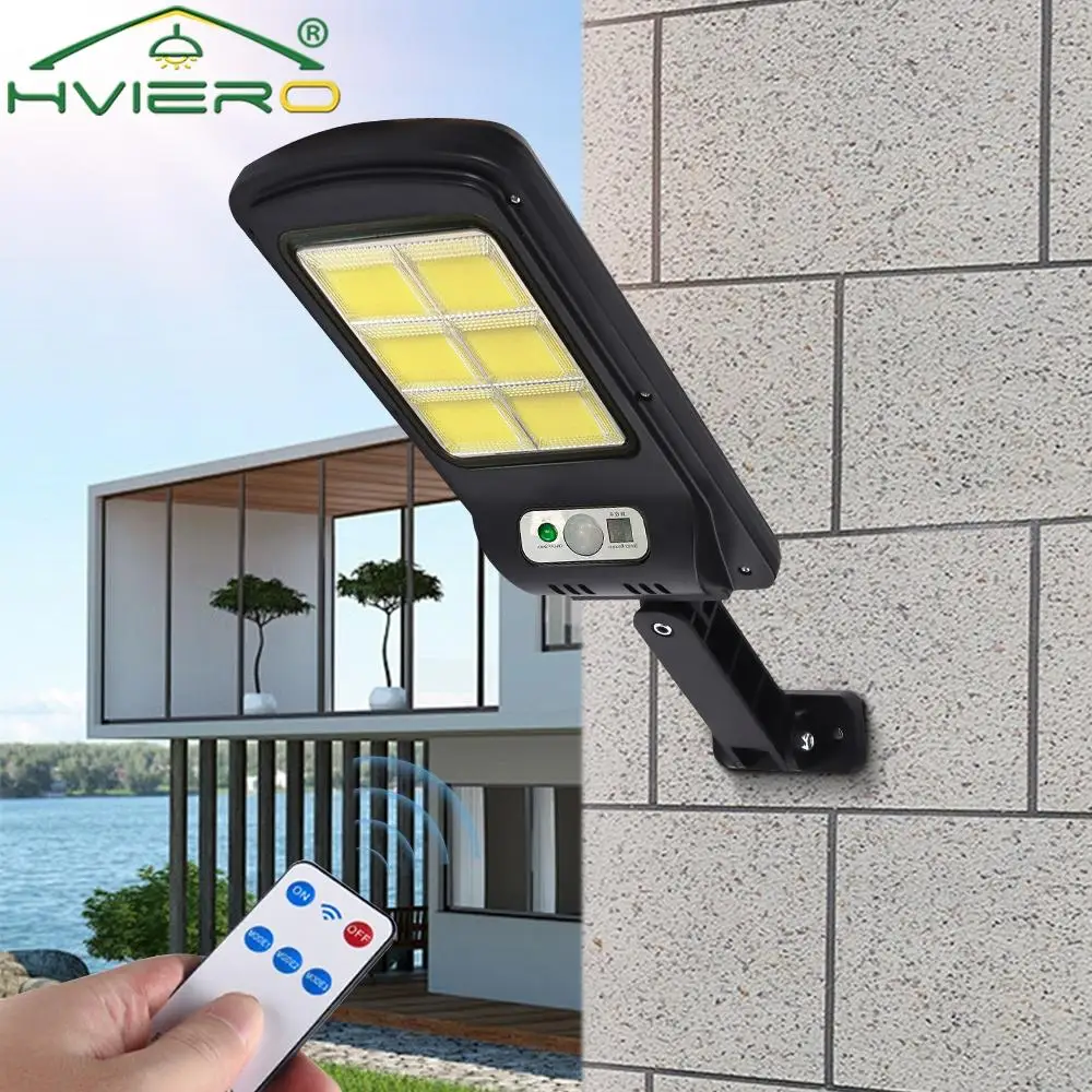 300W Solar Light PIR Motion Sensor Smart night lamp Remote Control Home Led COB IP65 Waterproof for Garden Outdoor Street Wall