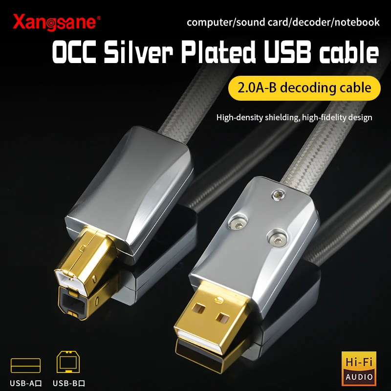 

Xangsane OCC silver-plated cable hifi usb shell lightning to typec decoding sound card cable DAC conversion cable OTG data line