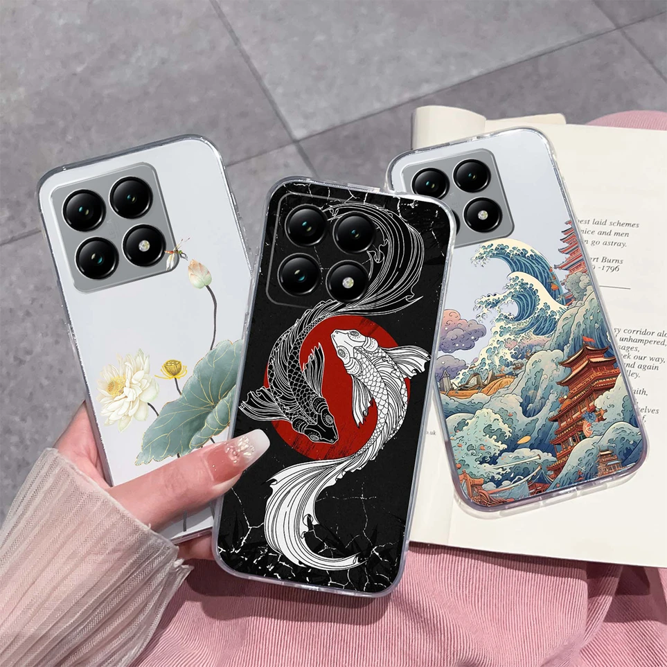 حافظة لهاتف Xiaomi 14T 14T Pro 14 14 حافظة لطيفة على شكل باندا كوكه غطاء خلفي من السيليكون الناعم من مادة البولي يوريثان لهاتف Xiaomi14T Funda 14TPro Carcas