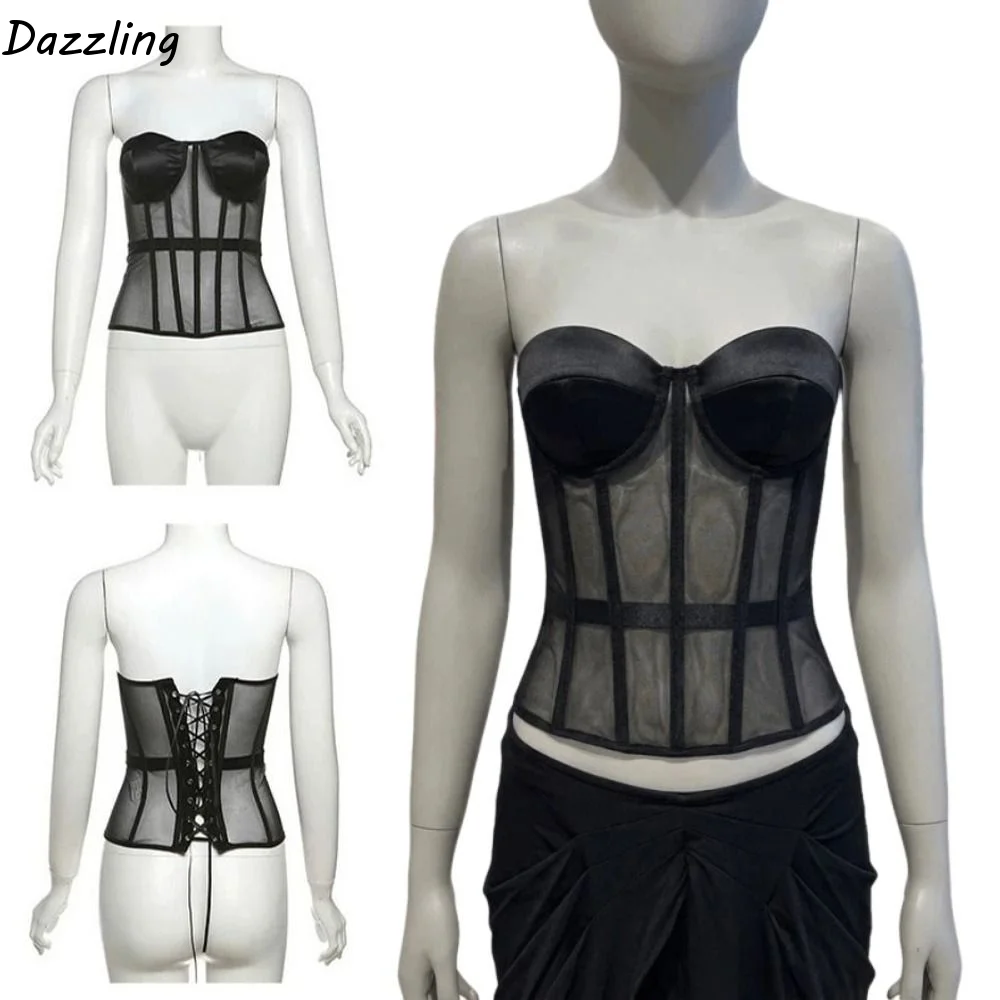 Lady Bustier Sleeveless Slim Crop Top Fishbone Sexy Women Corset Stretch Comfortable Women Underwear Summer Wear