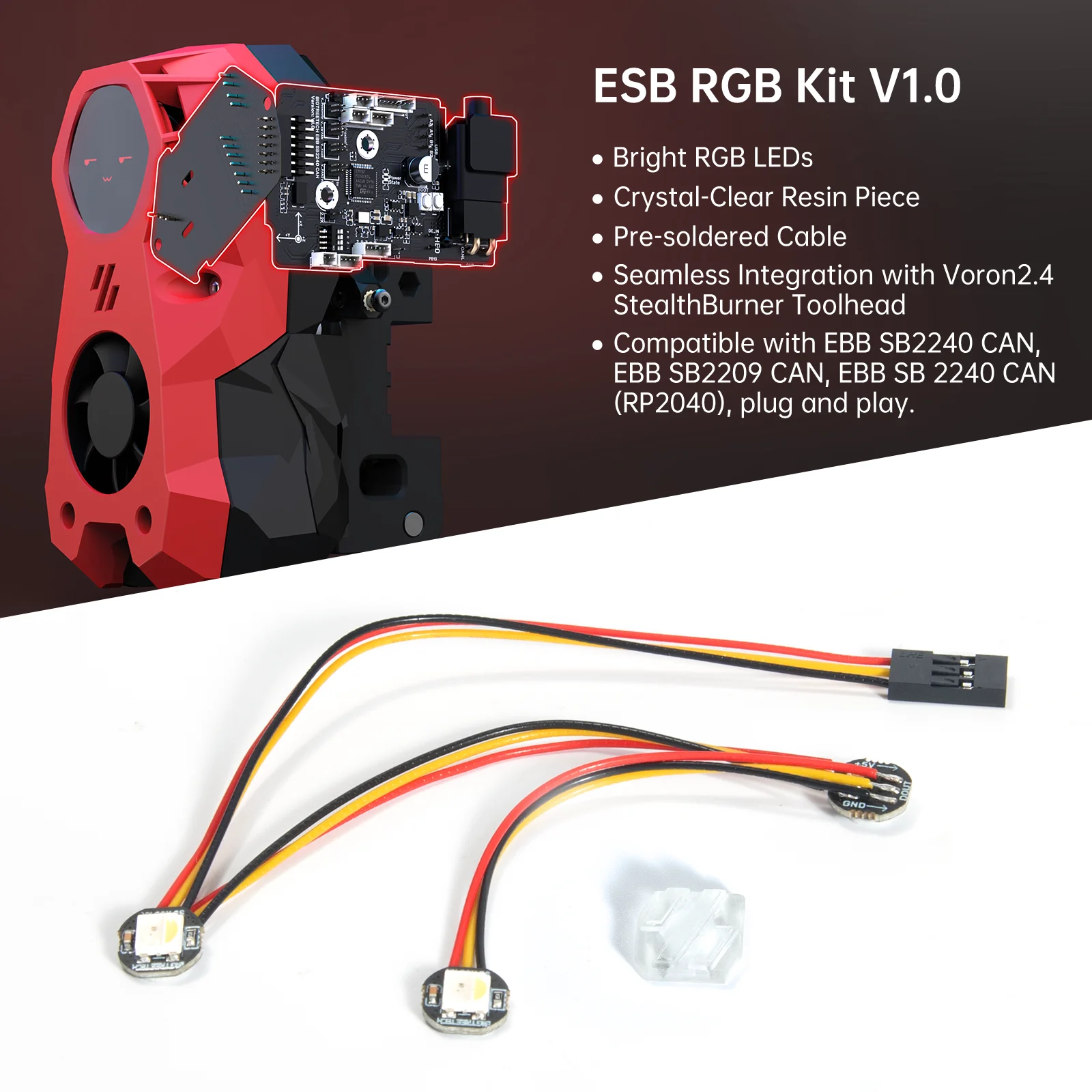 BIGTREETECH Stealthburner LED for Voron 2.4 3D Printer ESB RGB Kit 3 RGBW Mini Button Bright RGB LED DIY Kit