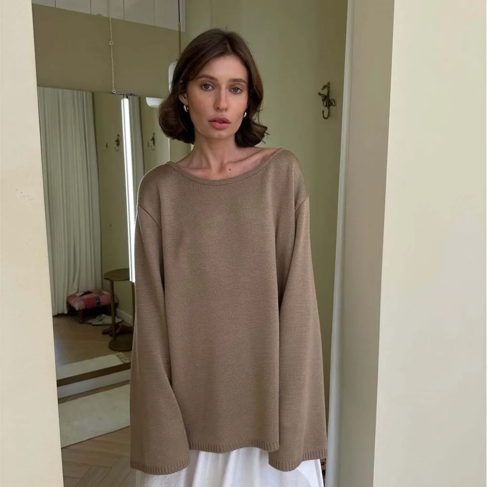 MsChuh Autumn Knitted Pullover Winter Clothes Woman Pulls Femmes Lazy Daily Homewear Women's Clothing Backless Hollow Out Loose