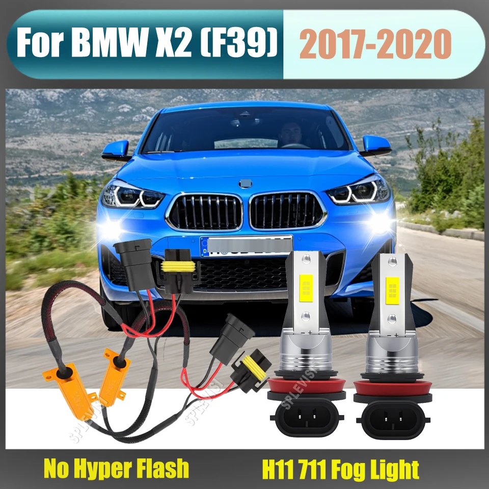 

Комплект светодиодных противотуманных фар No Error H11 6000K белого цвета для яркой видимости дождя, снега и запотевания для BMW X2 (F39) 2017 2018 2019 2020