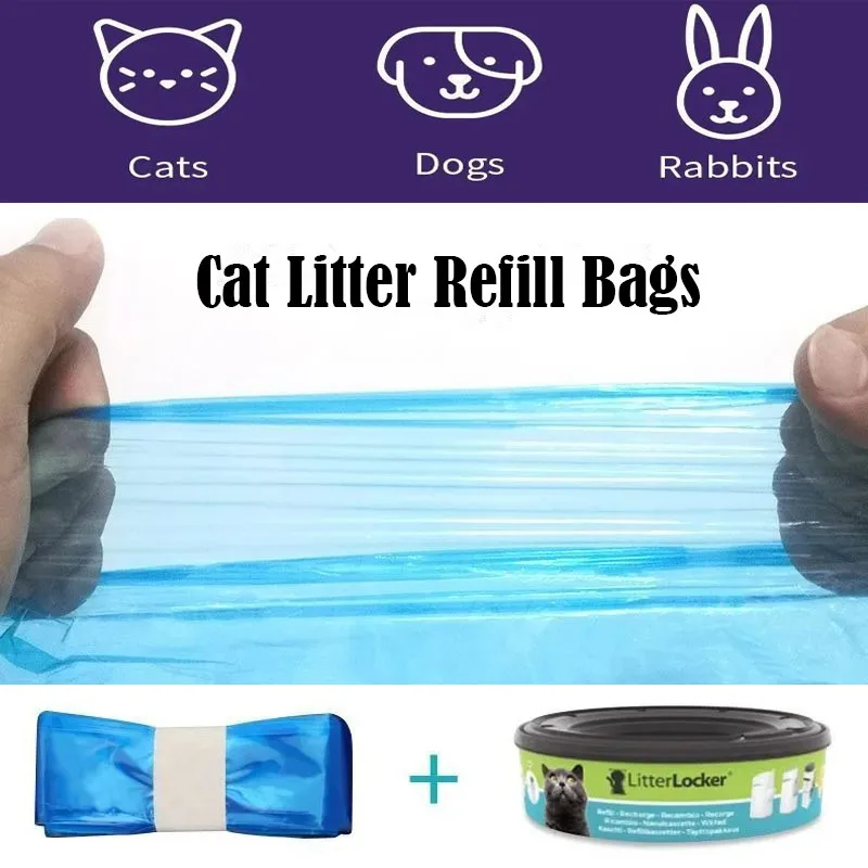 LitterLocker-bolsa de basura para inodoro de gato, esterilización verde, 99%, caja de reposición de 4,5/7 M, accesorios profesionales