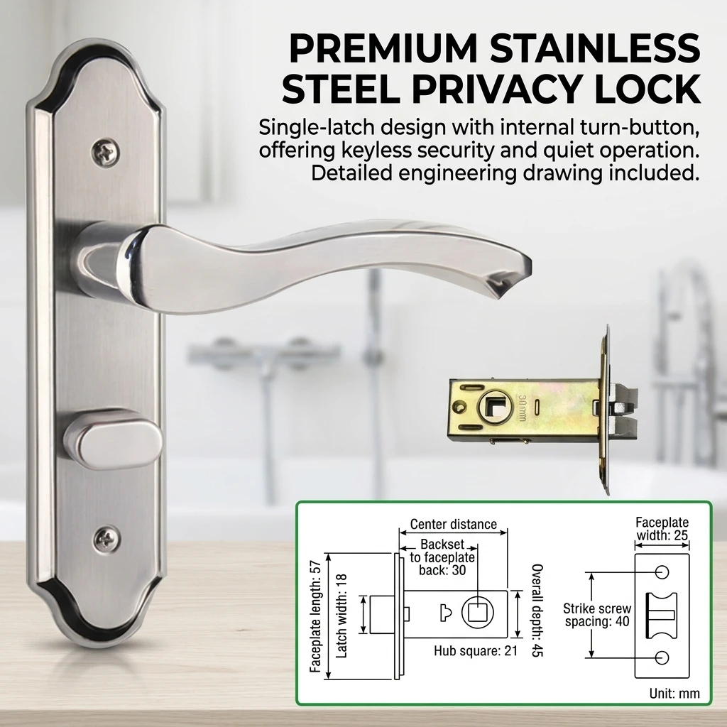 Zamek do drzwi ze stopu alumin – Home Bathroom Hardware recenzja i cena