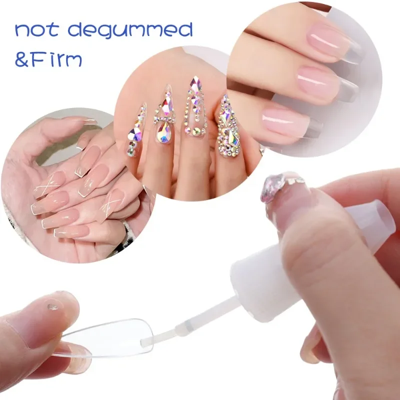 Colle à ongles transparente avec brosse, colle à séchage rapide pour faux ongles, accessoires d'art d'ongle acrylique, outil de manucure en biscuits adhésif