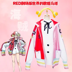 Japan Anime UTA Cosplay Costume Film Red Uta Embroidery Coat Hoodie Skirt Wig Headwear Fake Earphone Christmas New Year Gift