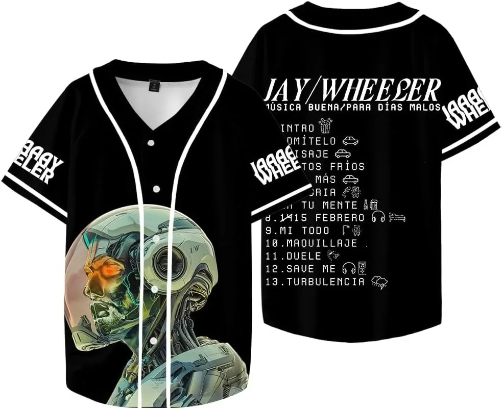 Jay Wheeler TRAPPii Album Baseball T-shirt Women/Men Fashion Summer Short Sleeve Graphic Tees Streetwear Hip Hop Baseball Jersey