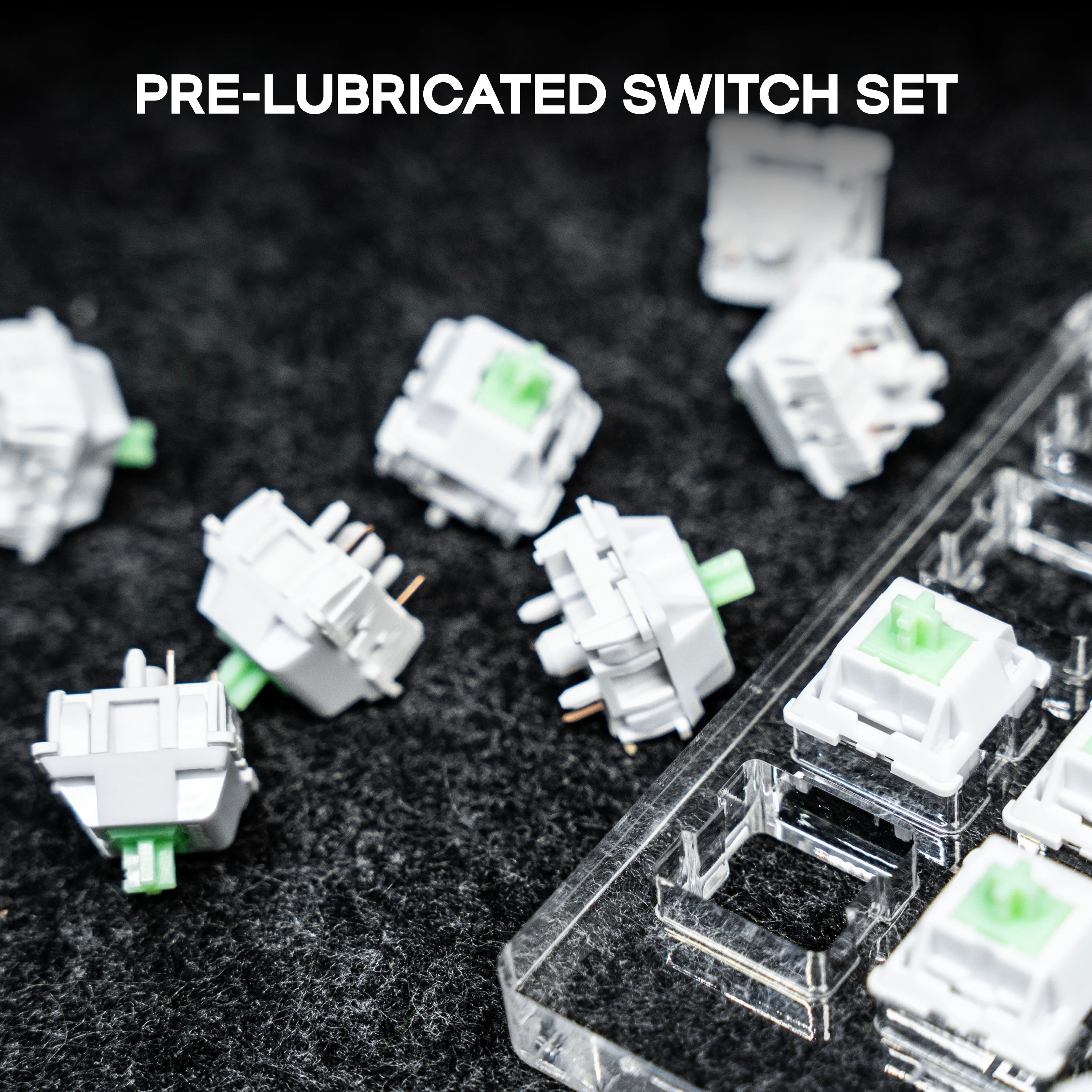 35 peças KiiBOOM Flick Conjunto de interruptores lineares 45gf 5 pinos pré-lubrificados LY Stem interruptores mecânicos cremosos compatíveis com teclas MX