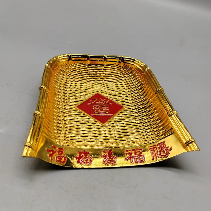 Miscellaneous Copperware Five Blessings Dustpan Fu Character Large Dustpan Republic of China Three Years Gilt Large Dustpan Home