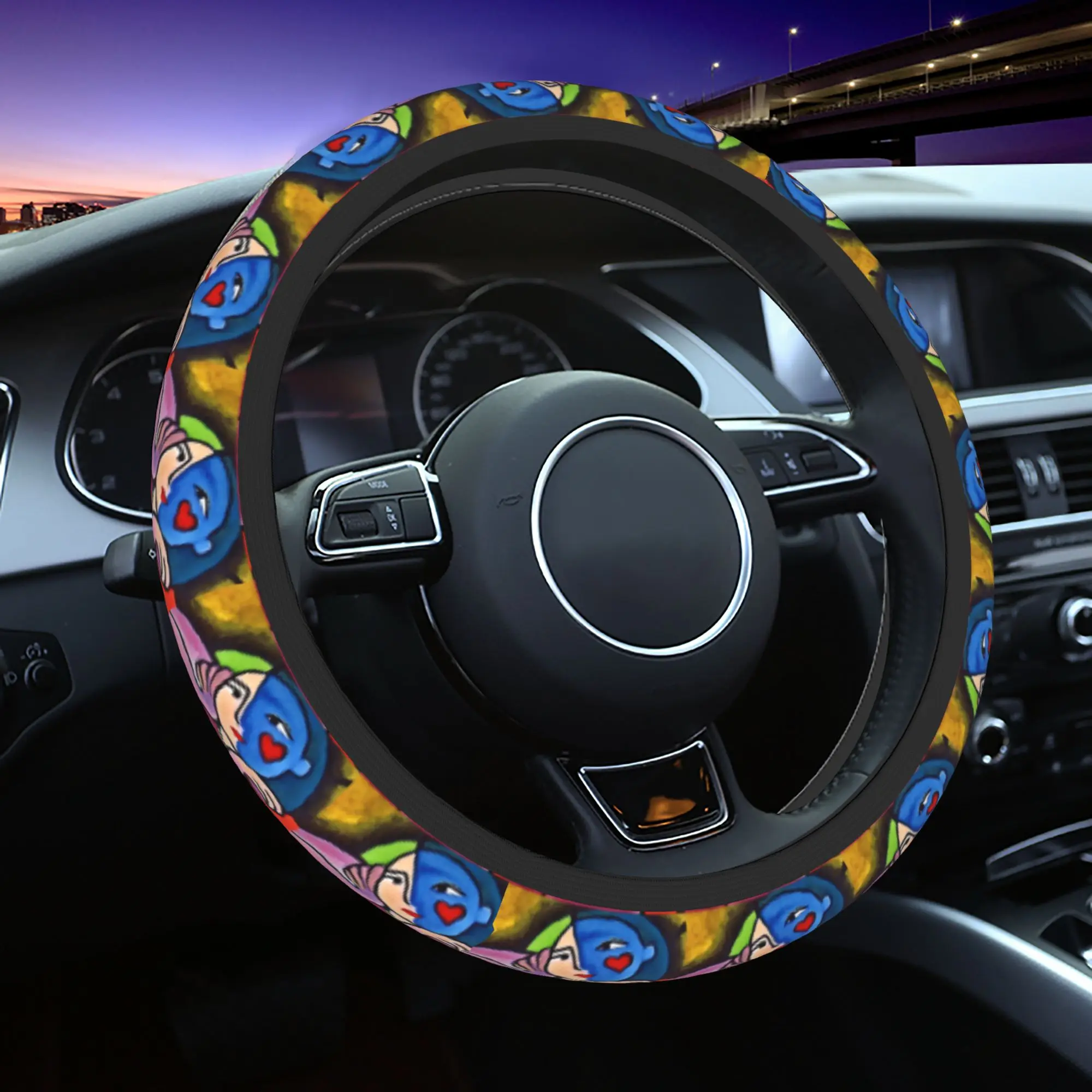 

Picasso Woman Thinking Car Steering Wheel Cover 38cm Non-slip Auto Steering Wheel Protector Auto Decoration Car Accessories