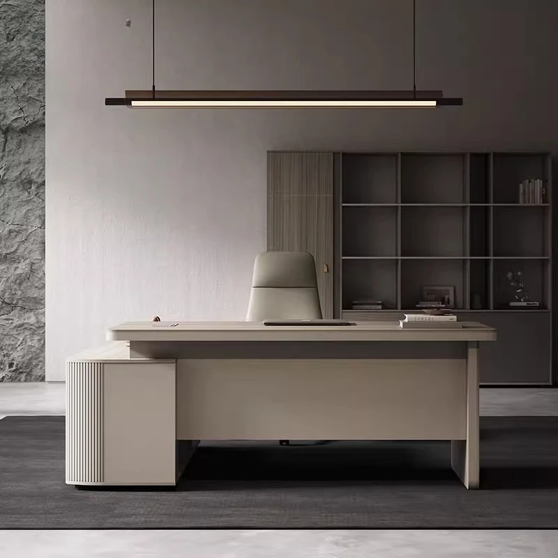 Escritorio de Oficina Estético, Diseño Nórdico Minimalista, Escritorio de Oficina con Almacenamiento, Recepción Moderna, Escritorio de Oficina, Muebles de Moda