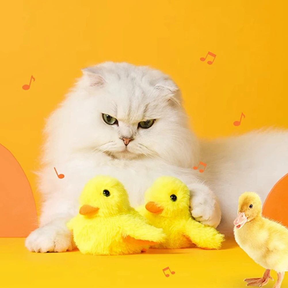 Flapping Duck Cat Toys Interactive Electric Bird Toys Washable Cat Plush Toy With Catnip Vibration Sensor Cats Game Toy Kitten