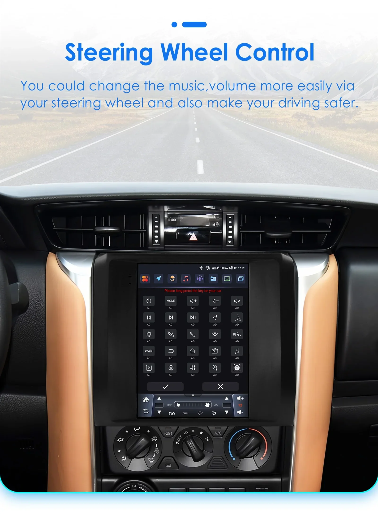 9.7 4G Wireless Carplay Android Auto Car Radio Multimedia for Toyota Fortuner / HILUX Revo 2015 - 2022 Video Player