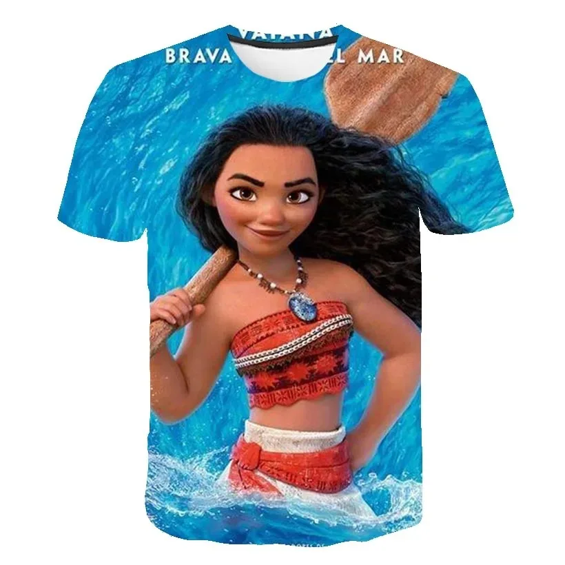 Moana 3D Printed Children\'s T-shirt Fashion Cute Cartoon Girl T-shirt